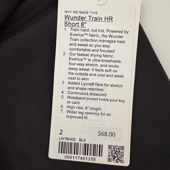 🌸Lululemon High-Rise 8”Train Black Shorts size 2 - Picture 3 of 9
